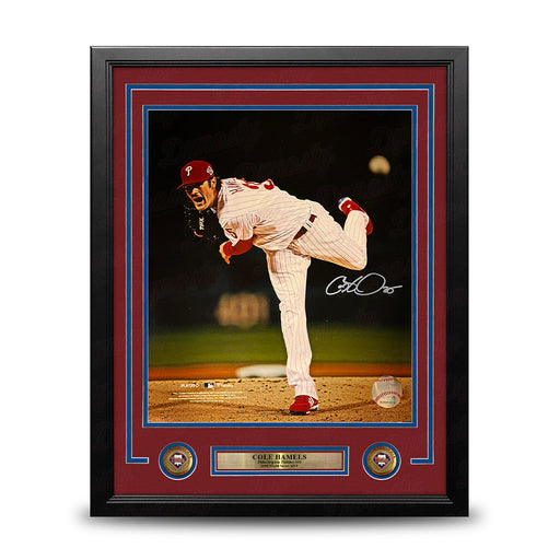 Cole Hamels 2008 World Series Philadelphia Phillies Autographed 16" x 20" Framed Baseball Photo - for just $299.99! 
