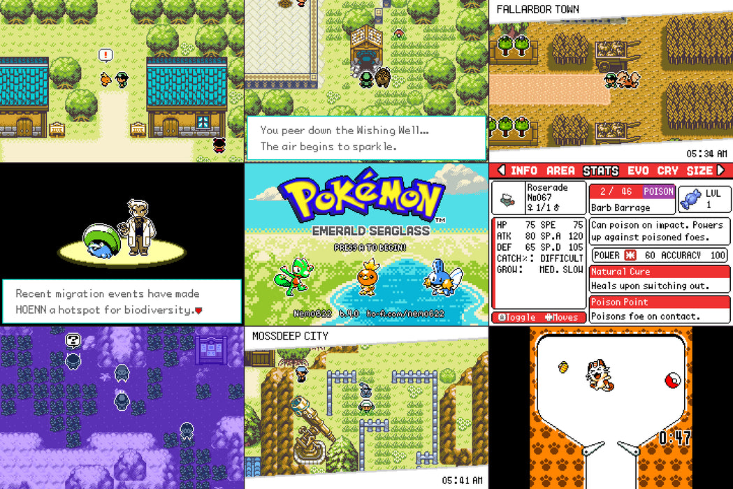 Pokemon Emerald Seaglass GBA Pokemon ROM Hack Video Game Boy Advance - for just $19.49! 