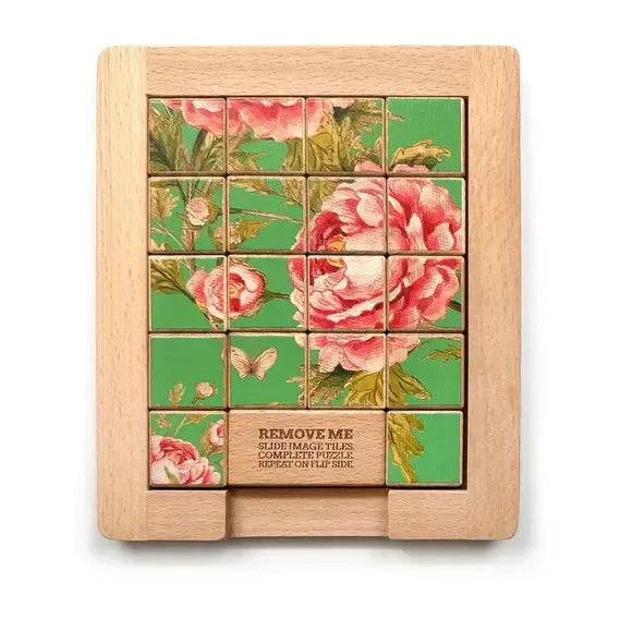 Color Flower vs Grayscale Dualities Sliding Wood Puzzle Trove - for just $10.99! 