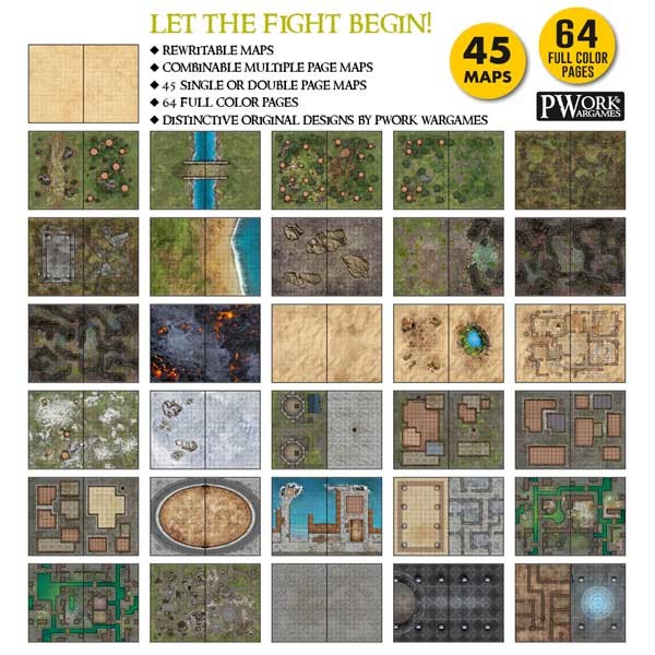 Combat Book 1: Fantasy Rewritable Combat Maps for Tabletop RPGs - for just $49.99! 
