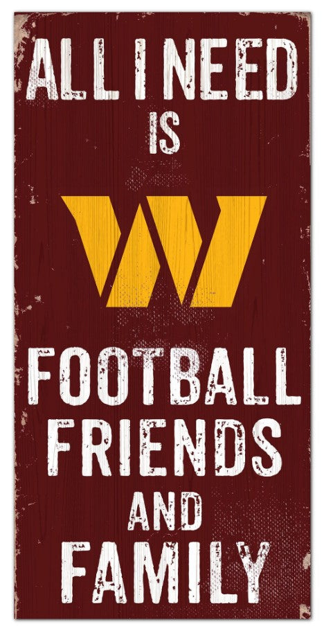 Washington Commanders Football, Friends, & Family Wood Sign - for just $12.99! 