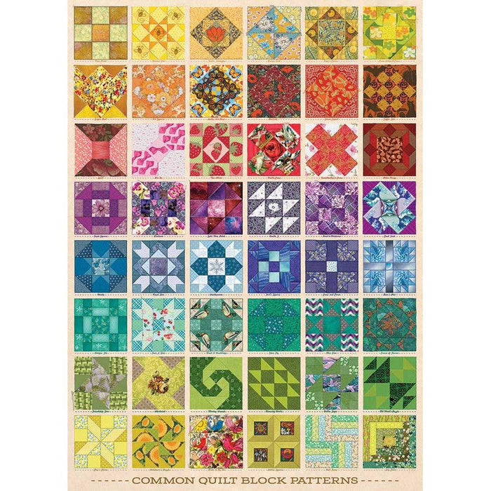 Common Quilt Blocks 1000 Piece Jigsaw Puzzle Cobble Hill - for just $19.99! 