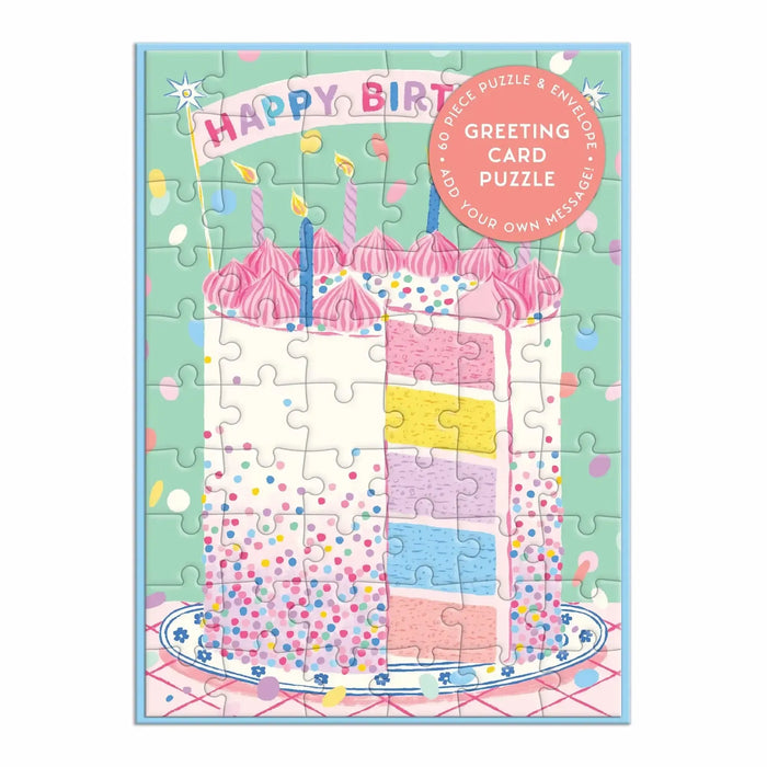 Confetti Birthday Cake Greeting Card 60 Piece Jigsaw Puzzle Galison - for just $7.99! 