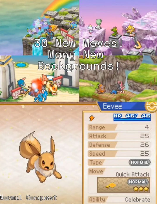 Pokemon Conquest Twin Dragons NDS Nintendo DS ROM Hack Video Game - for just $26.99! 