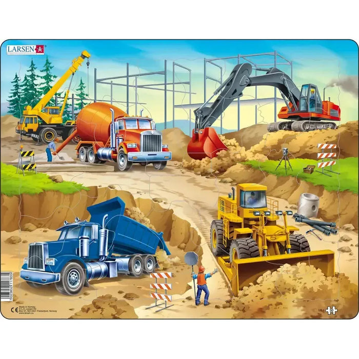 Construction Site 30 Piece Tray Jigsaw Puzzle Larsen - for just $11.99! 