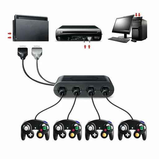 4 Port Controller Adapter for Nintendo GameCube® | Wii U® | Switch® | PC - for just $22.99! 