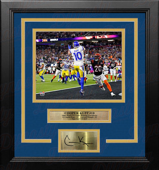 Cooper Kupp Super Bowl LVI Game-Winning Touchdown LA Rams 8" x 10" Framed Photo with Engraved Autograph - for just $79.99! 