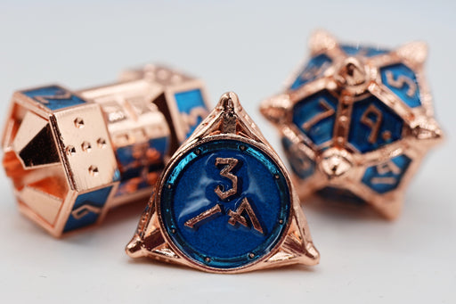 Dice 51: Copper Lit Space - Metal RPG Dice Set - for just $44.99! 