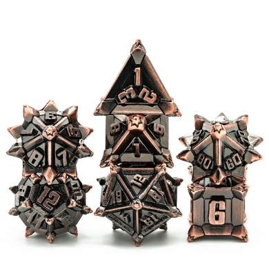Warrior's Flail: Copper - Metal RPG Dice Set - for just $39.99! 