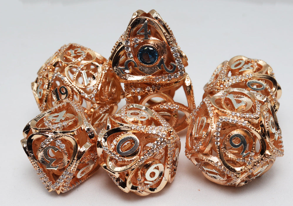 Hollow Hearts: Jeweled Copper - Metal RPG Dice Set - for just $99.99! 
