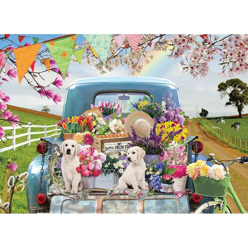 Country Truck in Spring 500 Piece Jigsaw Puzzle Cobble Hill - for just $17.99! 