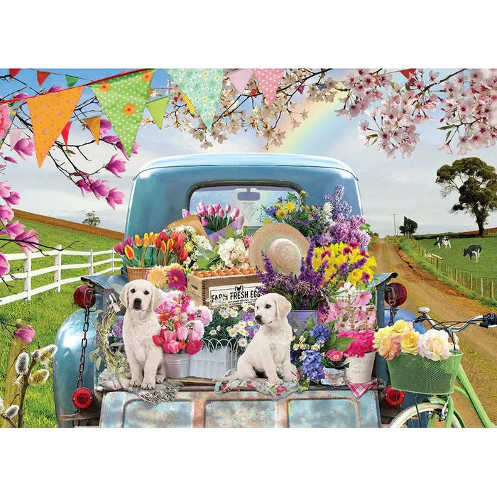 Country Truck in Spring 500 Piece Jigsaw Puzzle Cobble Hill - for just $17.99! 