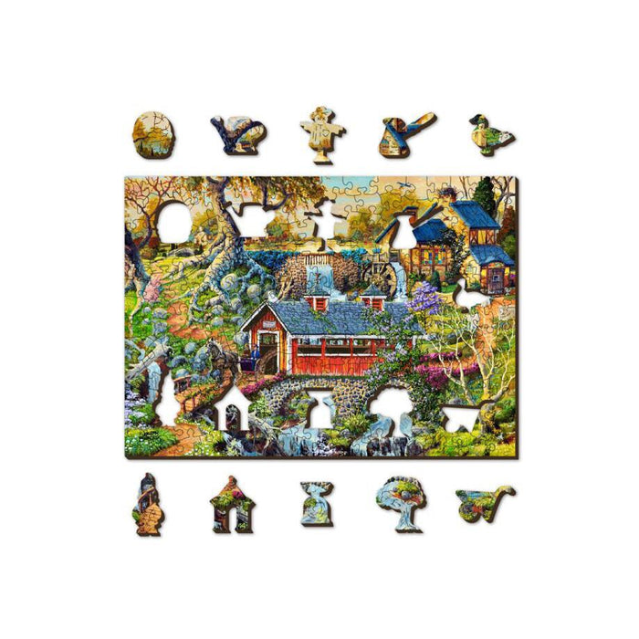 Countryside Bridge 200 Piece Wood Jigsaw Puzzle Wooden City - for just $19.99! 