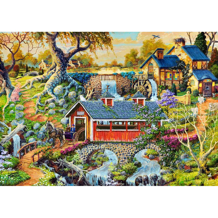 Countryside Bridge 200 Piece Wood Jigsaw Puzzle Wooden City - for just $19.99! 