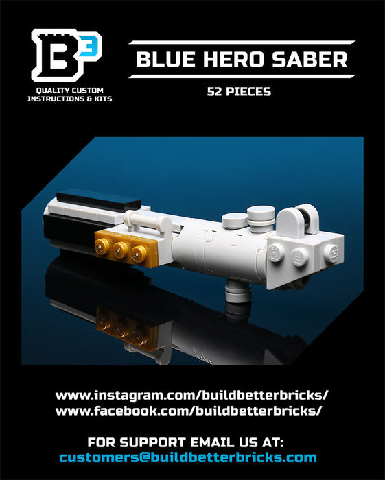 Luke's Blue Lightsaber Building Kit made using LEGO parts - B3 Customs - Just $14.99! Shop now at Retro Gaming of Denver