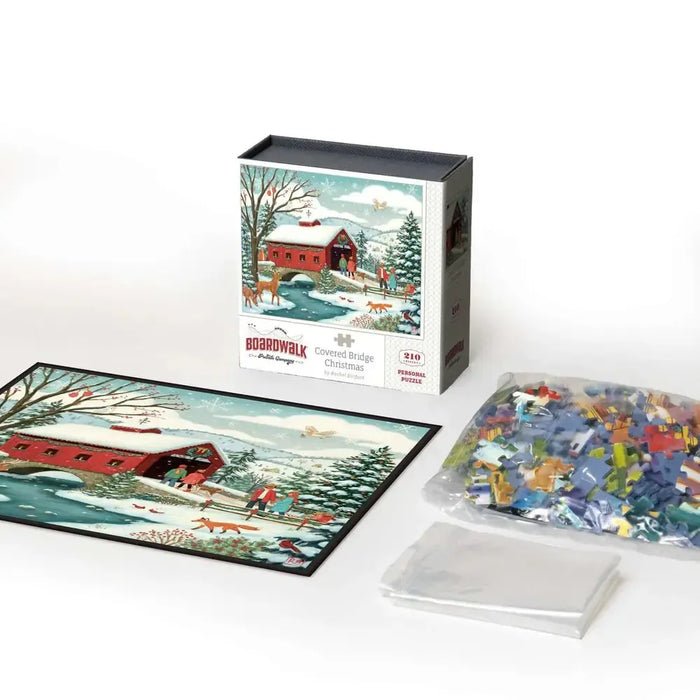 Covered Bridge Christmas 210 Piece Jigsaw Puzzle Boardwalk - for just $11.99! 