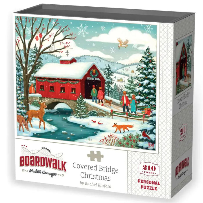 Covered Bridge Christmas 210 Piece Jigsaw Puzzle Boardwalk - for just $11.99! 
