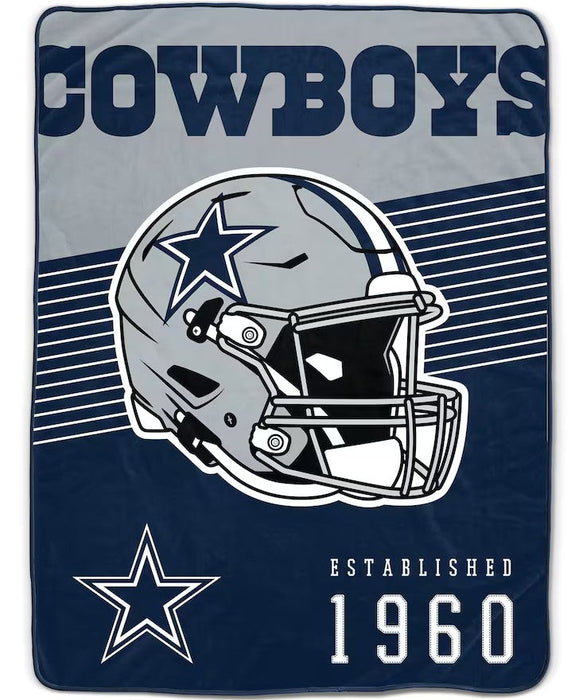 Dallas Cowboys 60" x 80" Helmet Stripes Royal Plush Blanket - for just $49.99! 