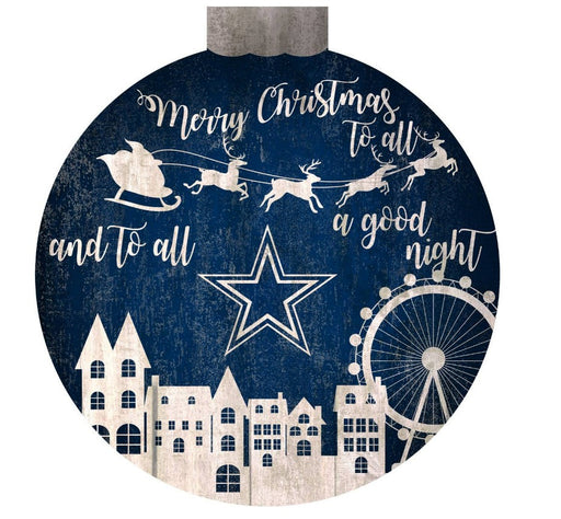 Dallas Cowboys 12" Christmas Village Wall Art Wood Sign - for just $12.99! 