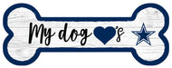 Dallas Cowboys Football Dog Bone White Wooden Sign - for just $12.99! 
