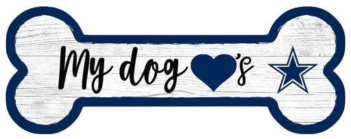 Dallas Cowboys Football Dog Bone White Wooden Sign - for just $12.99! 