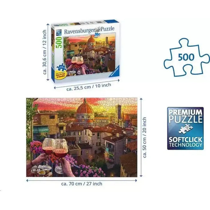 Cozy Wine Terrace 500 Large Piece Jigsaw Puzzle Ravensburger - for just $24.99! 