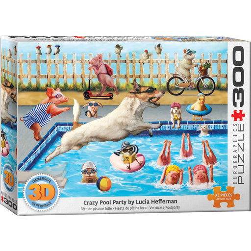 Crazy Pool Day 300 Large Piece 3D Lenticular Jigsaw Puzzle Eurographics - for just $23.99! 