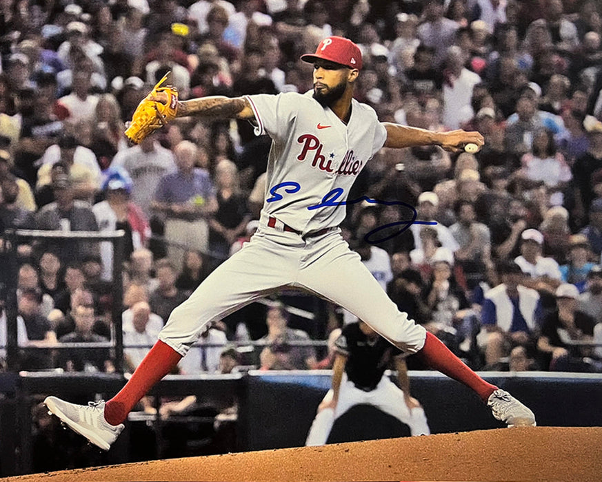 Cristopher Sanchez in Action Autographed Philadelphia Phillies 11" x 14" Baseball Photo - for just $79.99! 