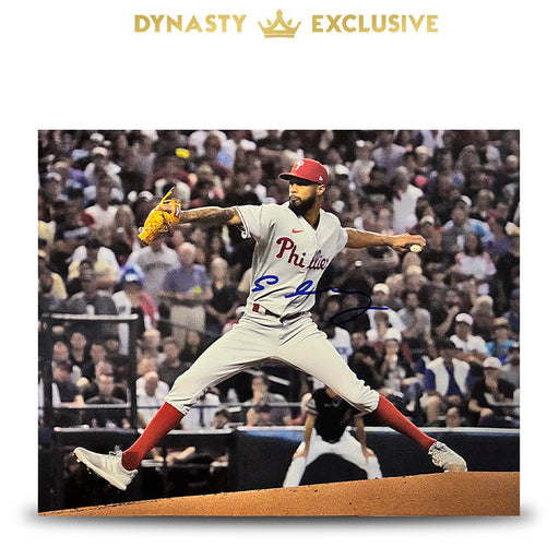 Cristopher Sanchez in Action Autographed Philadelphia Phillies 11" x 14" Baseball Photo - for just $79.99! 