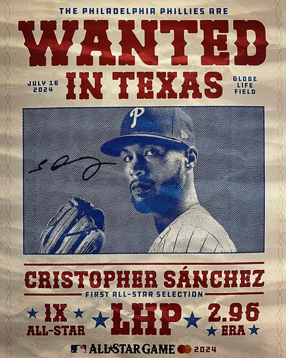 Cristopher Sanchez 2024 All-Star Game Autographed Philadelphia Phillies 11" x 14" Wanted Photo - for just $79.99! 
