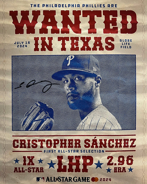 Cristopher Sanchez 2024 All-Star Game Autographed Philadelphia Phillies 8" x 10" Wanted Photo - for just $59.99! 