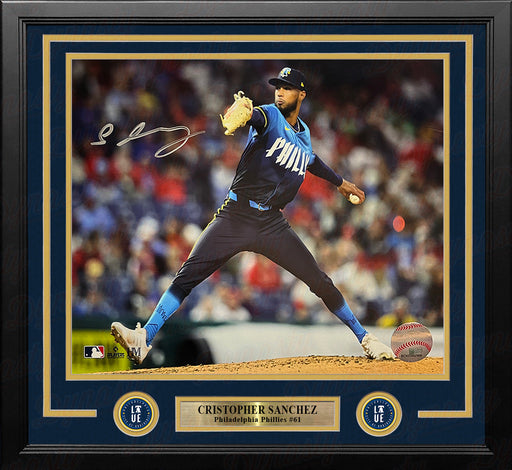 Cristopher Sanchez Autographed Philadelphia Phillies City Connect 11" x 14" Framed Baseball Photo - for just $99.99! 