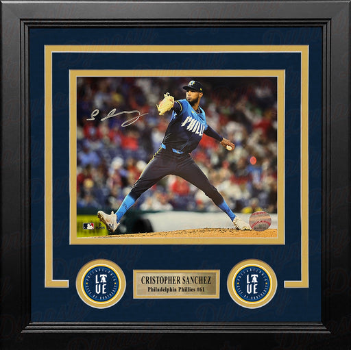 Cristopher Sanchez Autographed Philadelphia Phillies City Connect 8" x 10" Framed Baseball Photo - for just $89.99! 