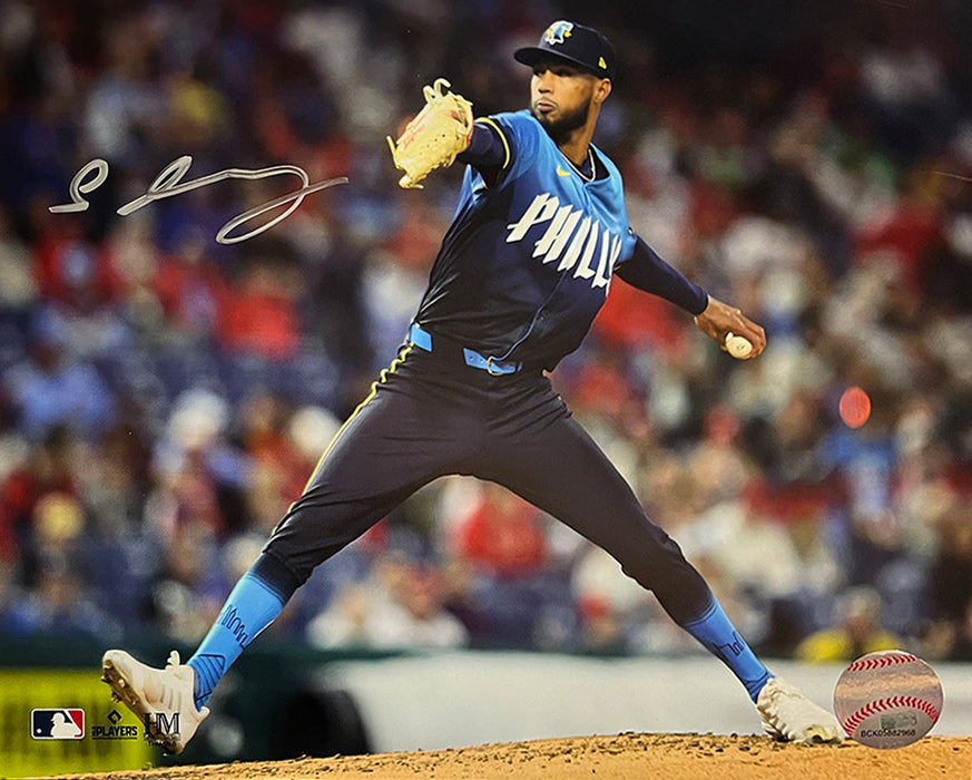 Cristopher Sanchez Autographed Philadelphia Phillies City Connect 16" x 20" Baseball Photo - for just $89.99! 