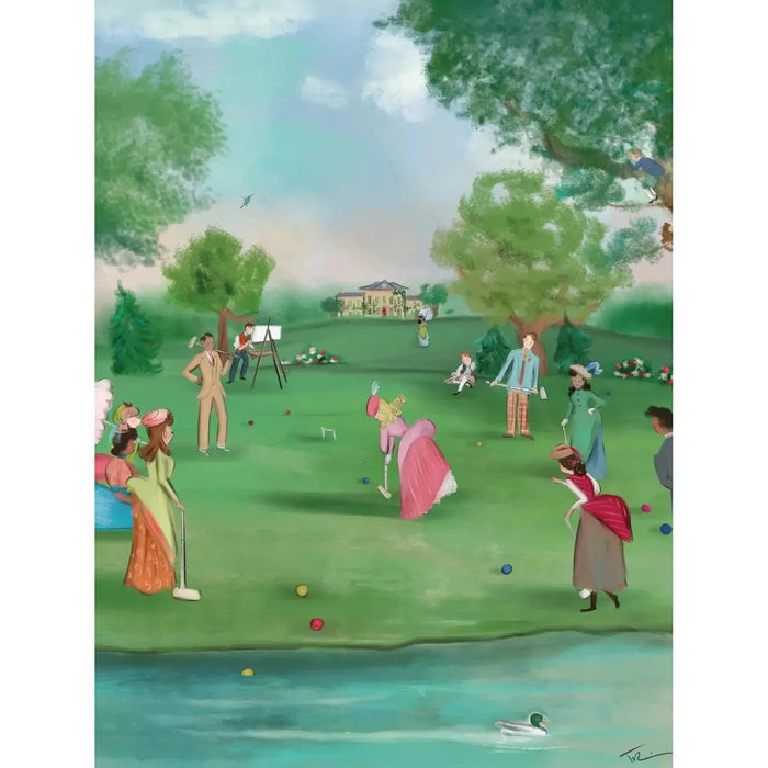 Croquet Afternoon by Tug Rice 500 Piece Jigsaw Puzzle NYPC - for just $26.99! 