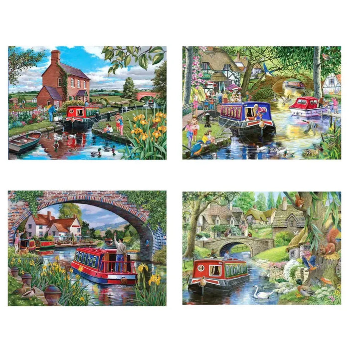 Cruising the Canals Set of 4 500 Piece Jigsaw Puzzles HOP - for just $49.99! 