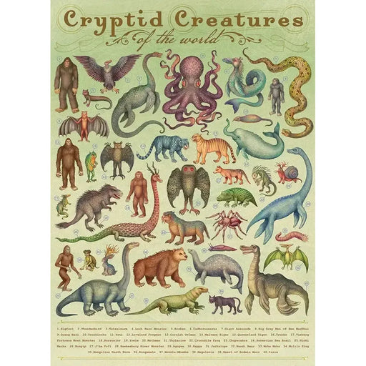 Cryptid Creatures 1000 Piece Jigsaw Puzzle Cobble Hill - for just $19.99! 