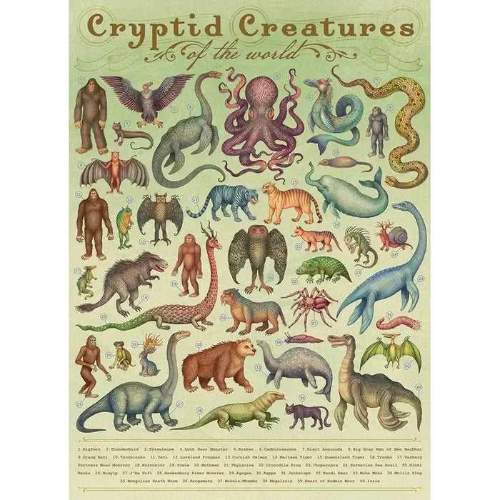 Cryptid Creatures 1000 Piece Jigsaw Puzzle Cobble Hill - for just $19.99! 