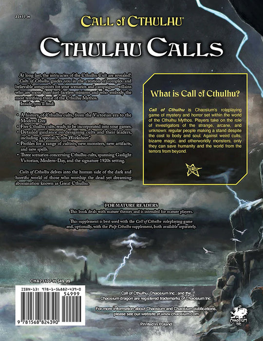 Call of Cthulhu 7e : Cults of Cthulhu - Roleplaying Game - for just $49.99! 