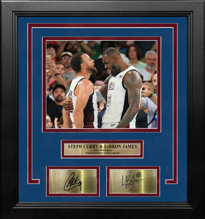 Steph Curry & LeBron James Olympic Celebration 8x10 Framed Basketball Photo with Engraved Autographs - for just $79.99! 