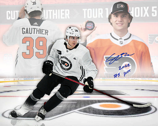 Cutter Gauthier Philadelphia Flyers Autographed 16x20 Draft Hockey Collage Photo Inscribed #5 Pick - for just $25! 