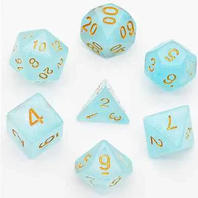 Cyan Silk Translucent Dice Set (Clearance) - for just $7! 
