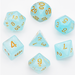 Cyan Silk Translucent Dice RPG Dice Set - for just $10.99! 