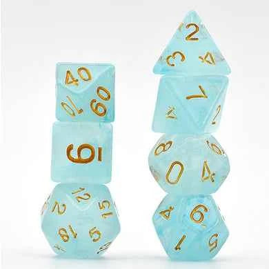 Cyan Silk Translucent Dice Set (Clearance) - for just $7! 