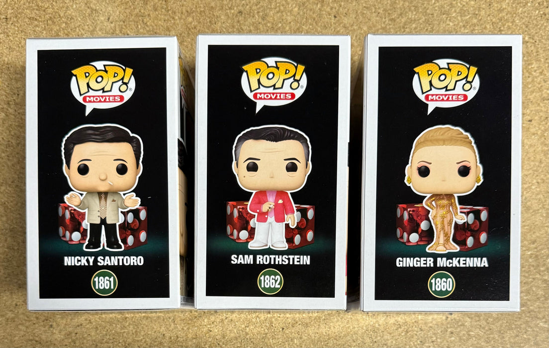 Funko Pop! Movies Nicky Santoro, Sam Rothstein & Ginger McKenna Casino Set Of 3 - for just $35! 