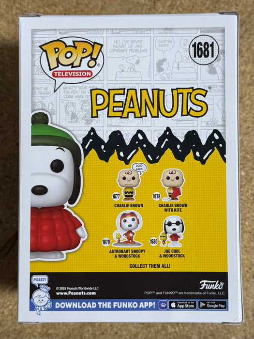 Funko Pop! Television Snoopy With Red Jacket #1681 Peanuts 2024 Charlie Brown - for just $13! 