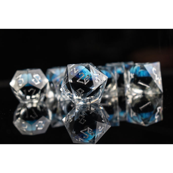 Legacy of Blue Eyes Liquid Core Dice Set - Silver - Just $59.99! Shop now at Retro Gaming of Denver