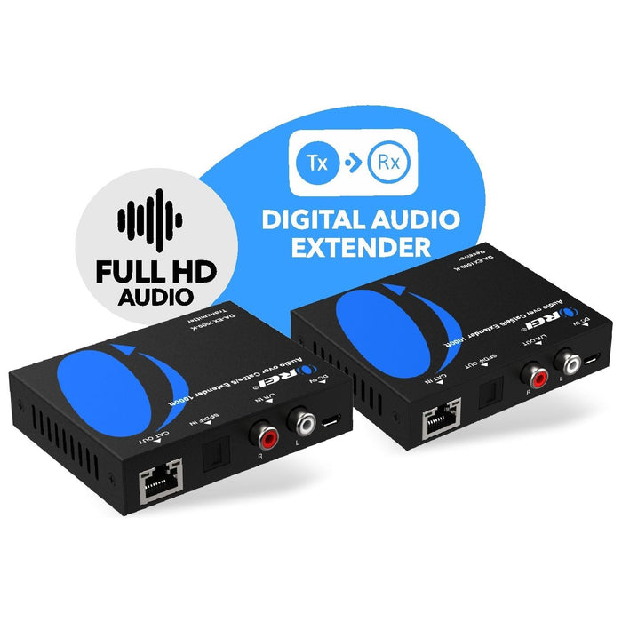 Digital Audio Over CAT5 Extender Upto 1000 Feet - Extend Digital Optical Coxial Toslink Signal Over LAN Ethernet PoC for Long Distance Extension (DA-EX1000-K) - Just $69.99! Shop now at Retro Gaming of Denver