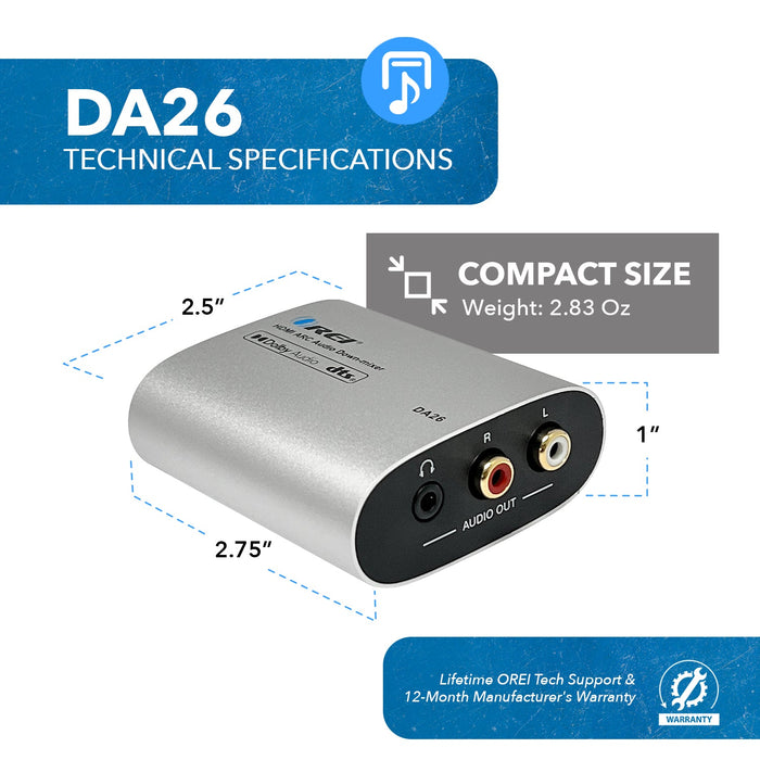 OREI HDMI ARC Audio Down-mixer with Dolby 5.1 (DA26) - Just $59.99! Shop now at Retro Gaming of Denver