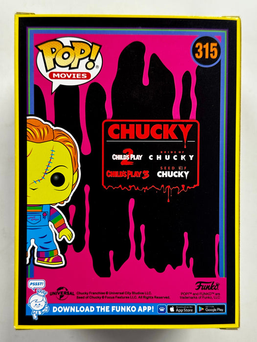 Funko Pop! Movies Black Light Chucky #315 Child’s Play Bride Of 2023 EE Exclusive - for just $15! 